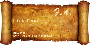 Fink Anna névjegykártya